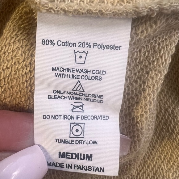 Post Surf Tan Sweatshirt with White Monstera Leaves Design. Size Medium. NWT. - Picture 9 of 10